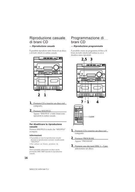 Sony MHC-C20 - MHC-C20 Istruzioni per l'uso Italiano