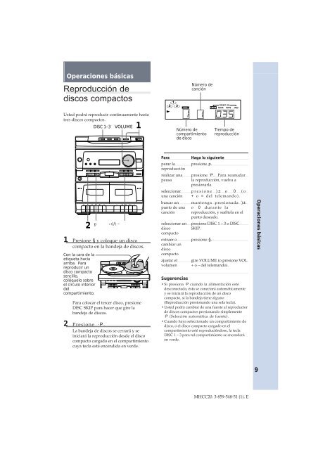 Sony MHC-C20 - MHC-C20 Istruzioni per l'uso Spagnolo