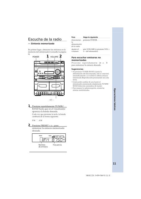 Sony MHC-C20 - MHC-C20 Istruzioni per l'uso Spagnolo