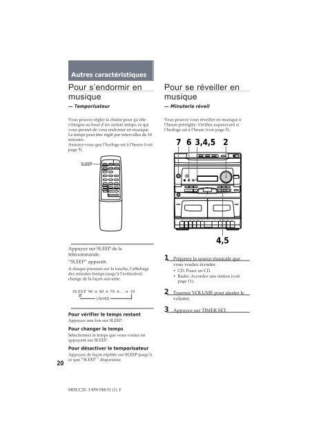 Sony MHC-C20 - MHC-C20 Istruzioni per l'uso Francese