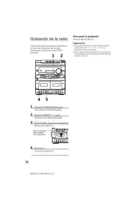 Sony MHC-C20 - MHC-C20 Istruzioni per l'uso Francese