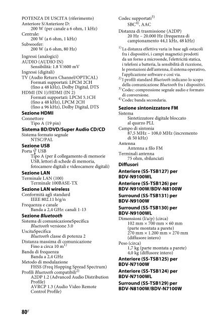 Sony BDV-N9100WL - BDV-N9100WL Istruzioni per l'uso