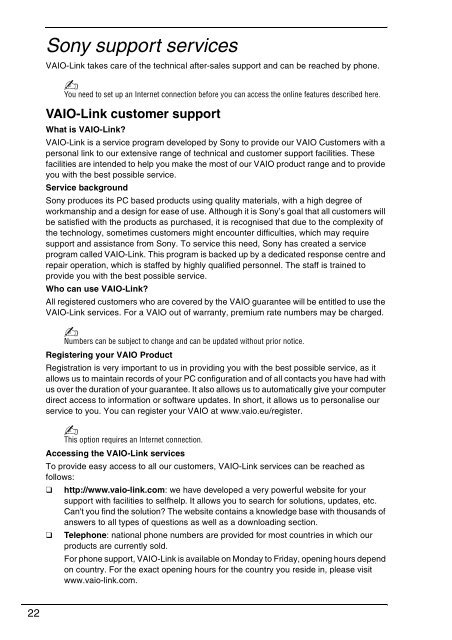 Sony VGN-NS31MT - VGN-NS31MT Documenti garanzia Inglese