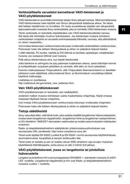 Sony VGN-NS31MT - VGN-NS31MT Documenti garanzia Finlandese