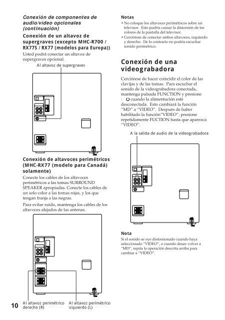 Sony MHC-R500 - MHC-R500 Consignes d&rsquo;utilisation Espagnol