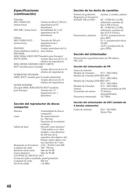 Sony MHC-R500 - MHC-R500 Consignes d&rsquo;utilisation Fran&ccedil;ais