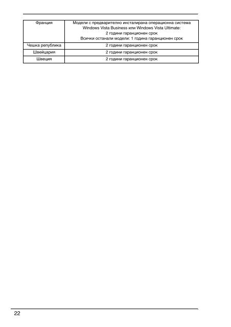 Sony VGN-NS31MT - VGN-NS31MT Documenti garanzia Bulgaro