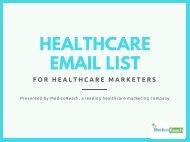 Verified List of Healthcare Email Database - MedicoReach