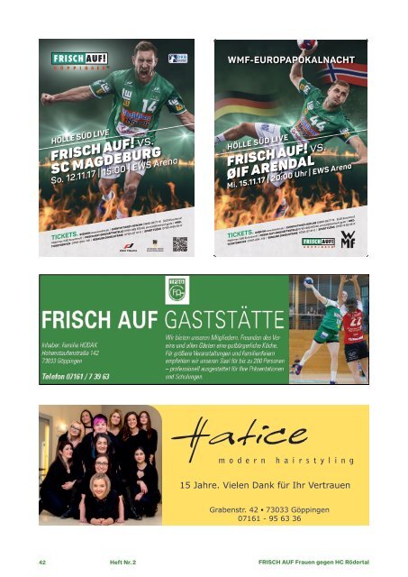 Ausgabe 2 - Saison 2017/2018 - FRISCH AUF Frauen Magazin "LATTENKNALLER"