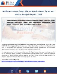 Antihypertensive Drugs Market Applications, Types and Market Analysis Report  2022