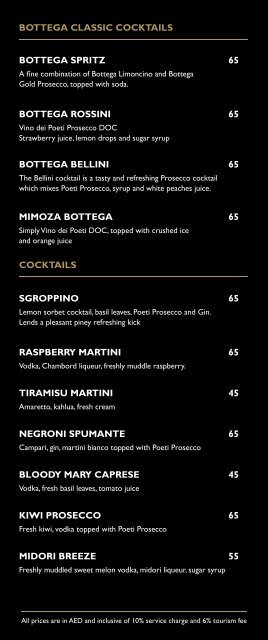 BOTTEGA PROSECCO BAR-DRINKS MENU-30Dec