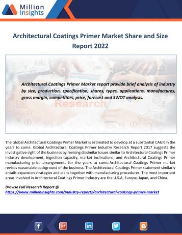 Architectural Coatings Primer Market Share and Size Report 2022