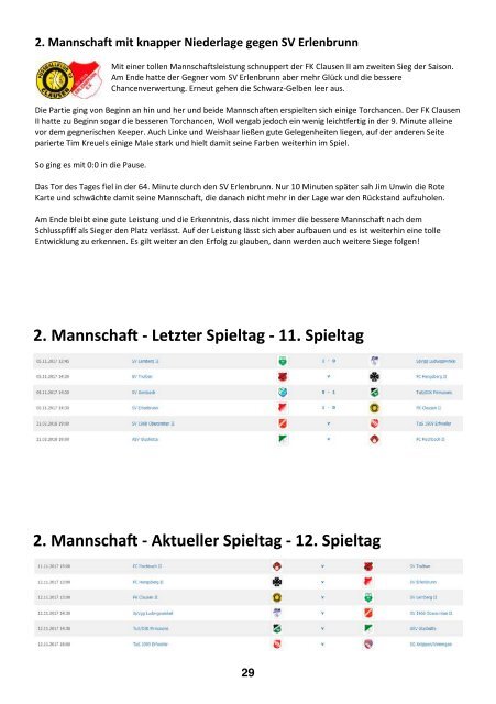 FKC Aktuell - 14. Spieltag - Saison 2017/2018