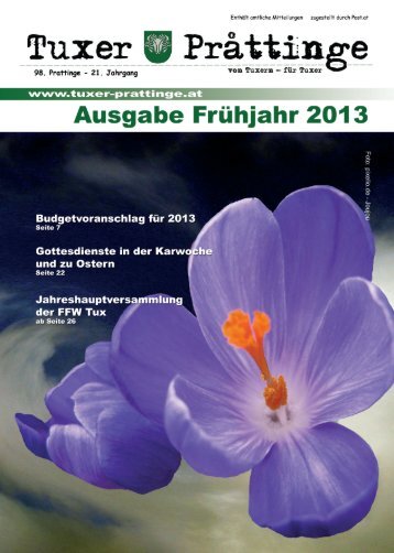 Tuxer Prattinge Ausgabe Frühjahr 2013 