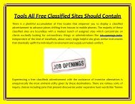 Tools All Free Classified Sites Should Contain