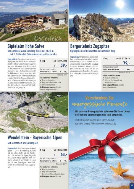 Sieghart Reisen Sommerkatalog 2018 