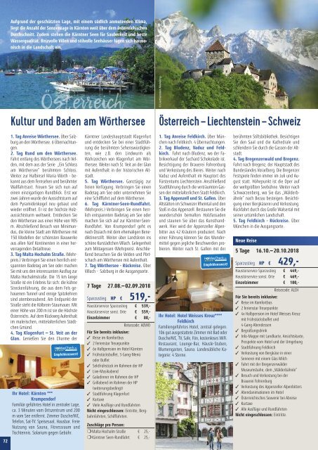 Sieghart Reisen Sommerkatalog 2018 