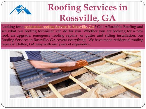 Roofing Services in Rossville, GA