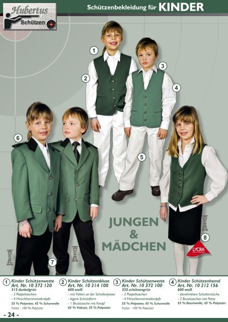 Hubertus Schützenbekleidung Katalog