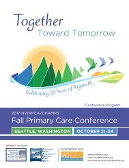 2017 Fall Primary Care Conference Program