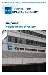 Hospital for Special Surgery Neighborhood Directory