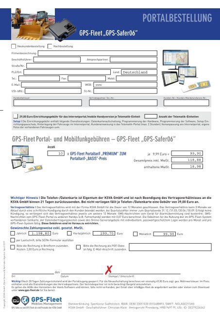 Bestellformulare Safer06