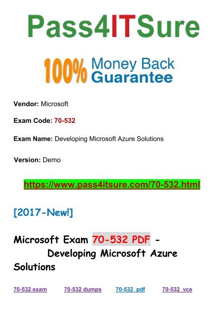 New Pass4itsure Microsoft 70-532 PDF Exam