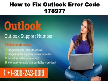 How To Fix Outlook Error Code 17897? 18002430019