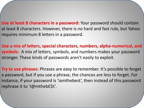 Tips to Create a Secure and Strong Password for Yahoo Mail