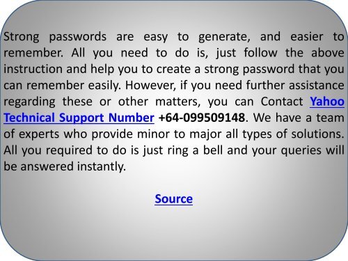 Tips to Create a Secure and Strong Password for Yahoo Mail