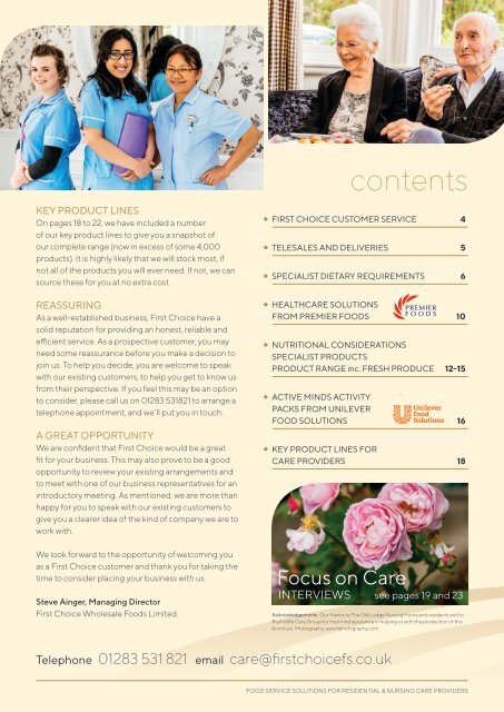 First Choice Foodservice Care Home Brochure