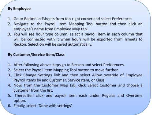 What Are The Steps To Map Reckon Payroll Items?