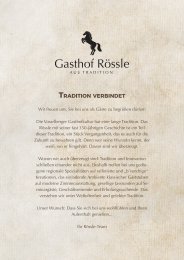 Gasthof Rössle Nenzing - Speisekarte
