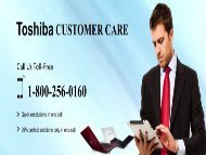 Toshiba Customer Support Number 1-800-256-0160