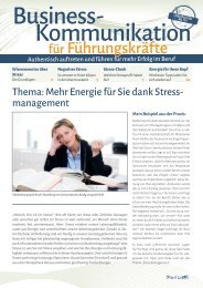 Mehr Energie für Sie dank Stress-Management