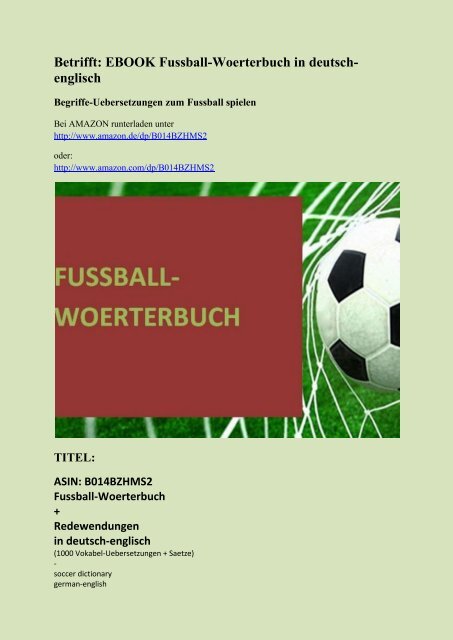 Fussball-Woerterbuch: deutsch-englisch Begriffe-Uebersetzungen