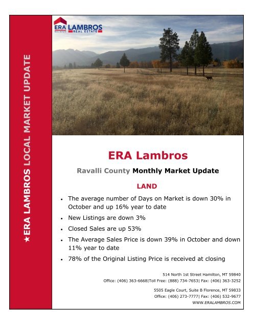 Bitterroot Land Market Update - October 2017