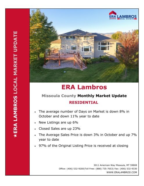 Missoula Residential Market Update - October 2017