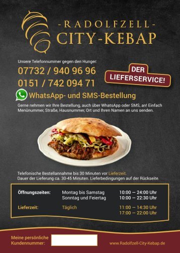 Radolfzell-City-Kebap Speisekarte