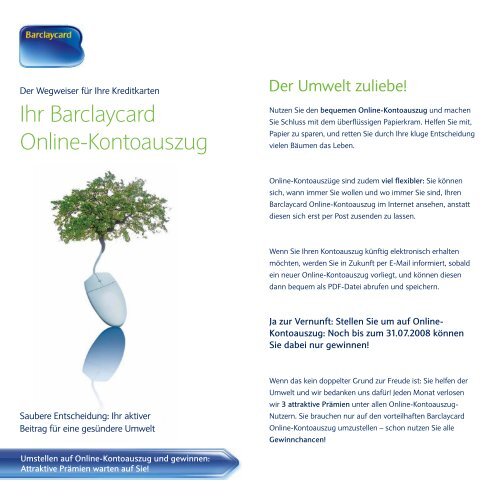Ihr Barclaycard Online Kontoauszug