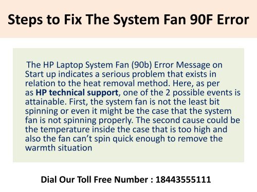 1(844)355-5111 How to Fix HP Laptop System Fan (90b) Error Message