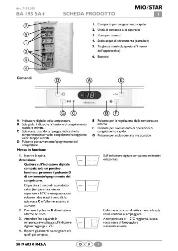 KitchenAid BA 195 SA+ - BA 195 SA+ IT (855361916010) Guide de consultation rapide