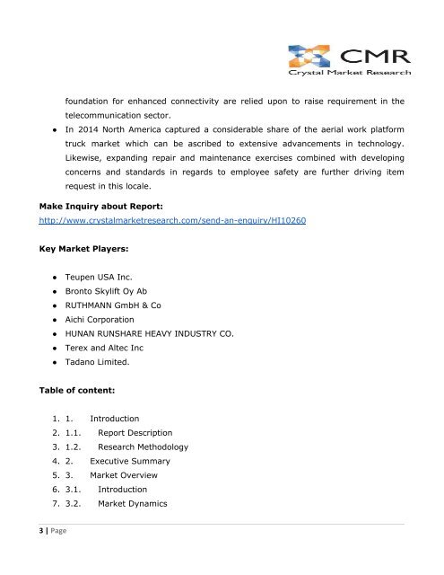 Aerial Work Platform Truck Market Anticipated for Progressive CAGR Growth during 2017-2022