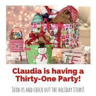 Claudia is having a Thirty-One Gifts Party!