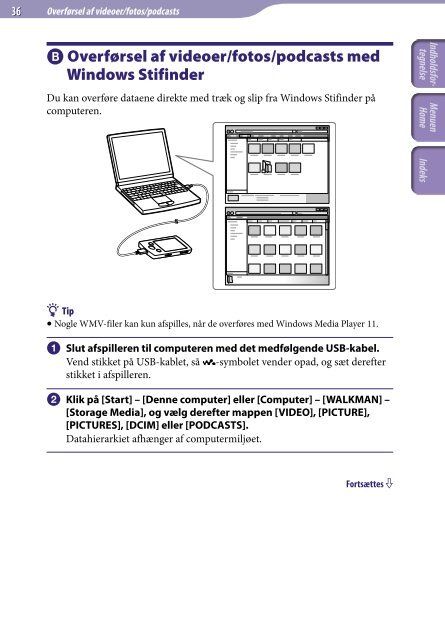 Sony NWZ-A847 - NWZ-A847 Istruzioni per l'uso Danese