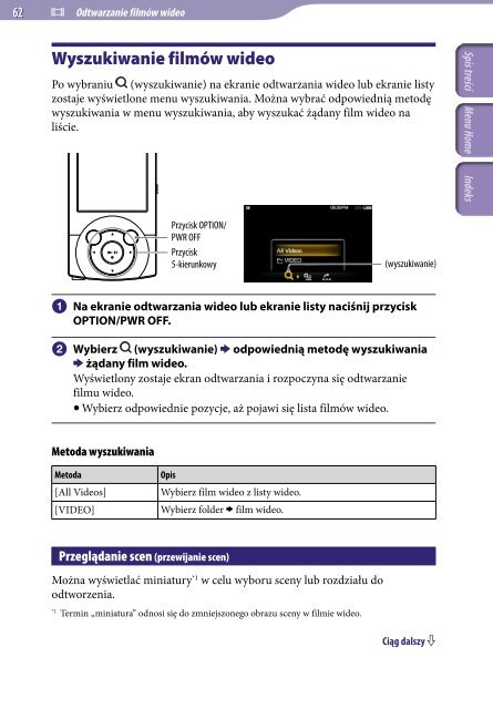 Sony NWZ-A847 - NWZ-A847 Istruzioni per l'uso Polacco