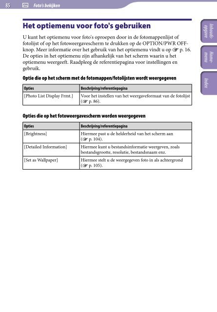 Sony NWZ-A847 - NWZ-A847 Istruzioni per l'uso Olandese