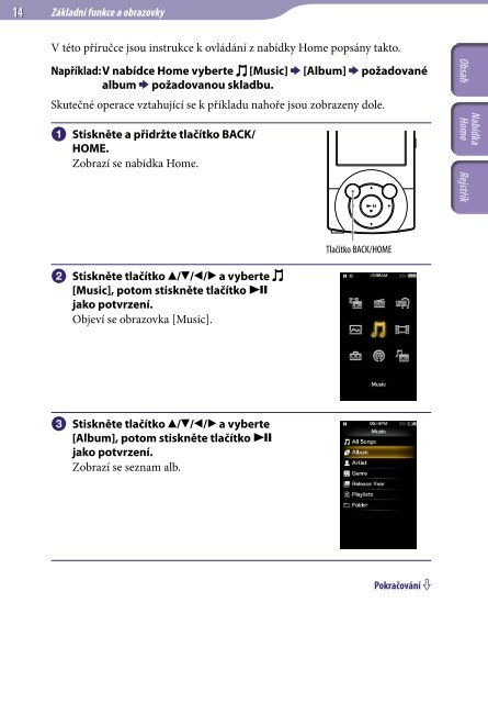 Sony NWZ-A847 - NWZ-A847 Istruzioni per l'uso Ceco