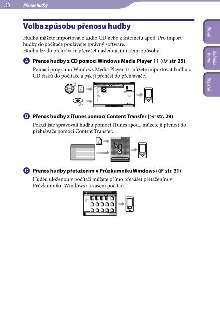 Sony NWZ-A847 - NWZ-A847 Istruzioni per l'uso Ceco