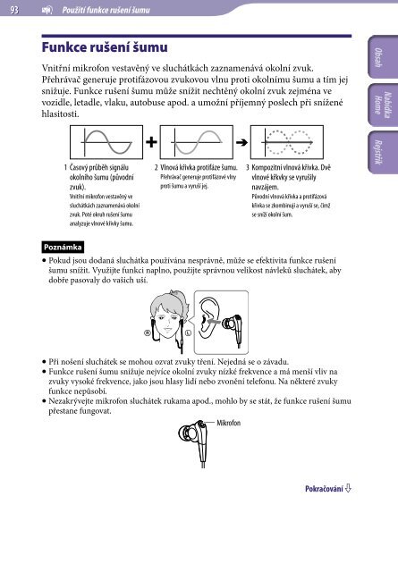 Sony NWZ-A847 - NWZ-A847 Istruzioni per l'uso Ceco